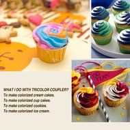 Piping Bags, MCIRCO 3 X ColorSwirl 3-Color Coupler for Large Size Russian Piping Tips and 3 X Reusable Pastry... N34
