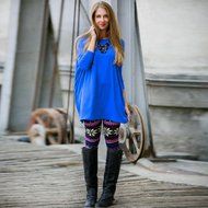 PHOTNO Casual Women Lady Skinny Geometric Print Stretchy Jegging Pants Slim Leggings N59