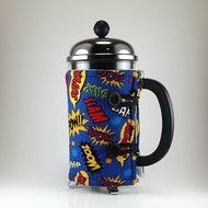 French Press Cozy Cover, 8 cup, Comic Book Theme, Geeky Coffee Accessory