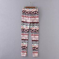 PHOTNO Casual Women Lady Skinny Geometric Print Stretchy Jegging Pants Slim Leggings N63