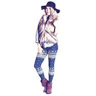 PHOTNO Casual Women Lady Skinny Geometric Print Stretchy Jegging Pants Slim Leggings N65