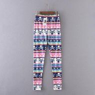 PHOTNO Casual Women Lady Skinny Geometric Print Stretchy Jegging Pants Slim Leggings N69