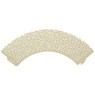 TOOGOO(R)100 pcs Filigree Vintage Cupcake Wrappers Wraps Cases - Wedding, Birthday, UK seller(light yellow) N3