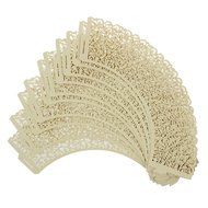 TOOGOO(R)100 pcs Filigree Vintage Cupcake Wrappers Wraps Cases - Wedding, Birthday, UK seller(light yellow) N4