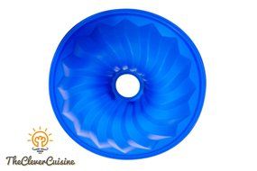 The Clever Cuisine Silicone Spiral Bundt Gelatine (Jell-O) and Cake Pan with Thick Mold to Keep Consistent Form... N5