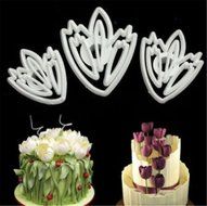 SNW Tulip Embossing Dies Printing Tools Fondant Mold Soap Silicone Bakeware Chocolate Mold Cake Decoration,3 Sets