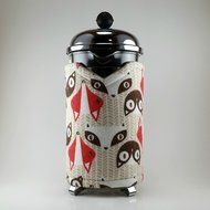 Fox Themed French Press Cozy, 8 cup Insulated Coffee Accessory, Cafetiere Cosy, Coffee Pot Wrap N2