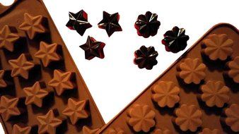 Candy, Chocolate, Jelly, and Silicone Mold of Hearts, Clovers, and Stars (pack of 3) N3