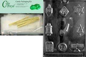 Cybrtrayd R006 Jewish Assortment Chocolate Candy Mold with Exclusive Cybrtrayd Copyrighted Chocolate Molding Instructions... N4