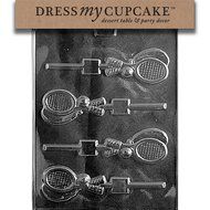 Dress My Cupcake Chocolate Candy Mold, Tennis Racquet Lollipop