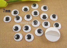 5/7/8/10/12/15/20/25/30/40mm Plastic Wiggly Googly Eyes for Toy Accessory (With Self-adhesive) (6pcs 40mm) N5