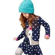 Dress ,BeautyVan Toddler Baby Girls Kids Autumn Clothes Long Sleeve Deer Tops T-Shirt Dress (4T, Dark Blue) N3