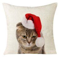 Christmas Pillow Case,Beautyvan Xmas Christmas Cat Sofa Home Decoration Festival Pillow Case Cushion Cover (A) N8