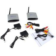 Image&reg; 4 Channel Wireless Audio Video AV Transmitter Receiver with IR Remote Extension Wire (Black) N6