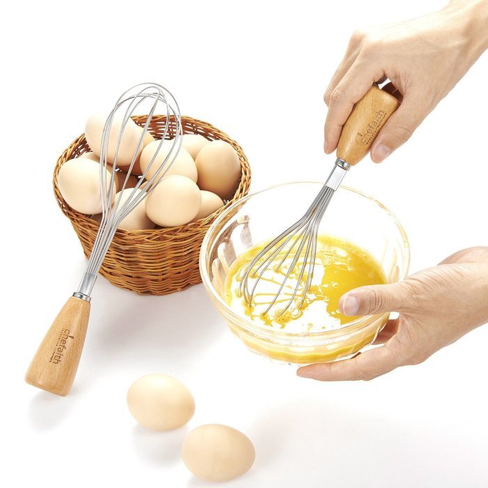 Chefaith 2-Pcs Stainless Steel Balloon Whisk, 9" & 7" [Wooden Handle for Nice Grip] - Premium Quality Kitchen... N6