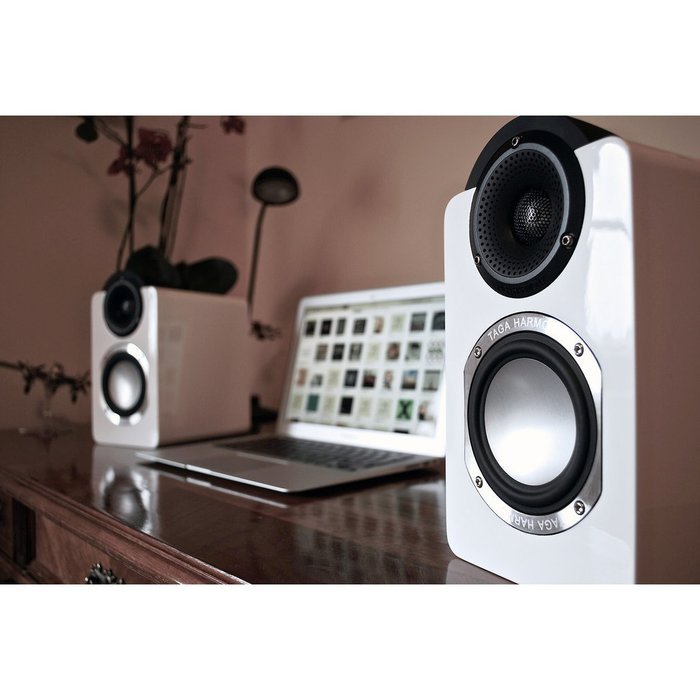 TAGA HARMONY Platinum One Hifi Bookshelf Speakers Pair - White N3