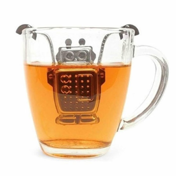 HeroNeo&reg; Robot Hanging Tea Leaf Diffuser Infuser Stainless Steel Strainer Herbal Spice Filter With Drip Tray N3