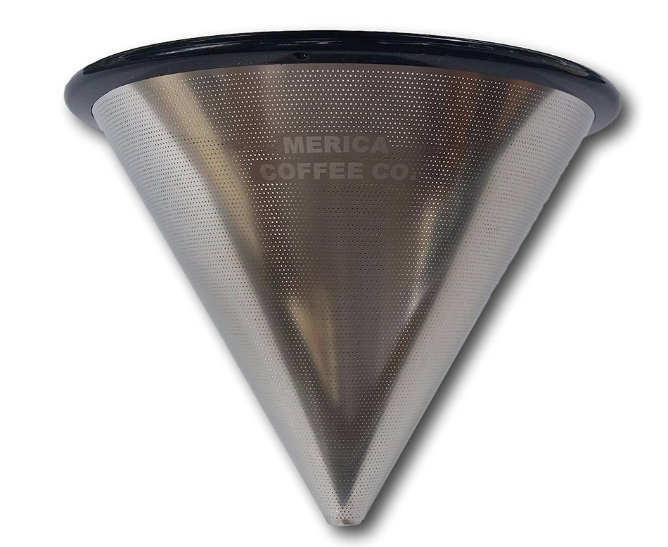 Coffee Filter for Hario V60, Chemex, Osaka carafes and other pour over coffee makers. Stainless Steel Reuseable... N3