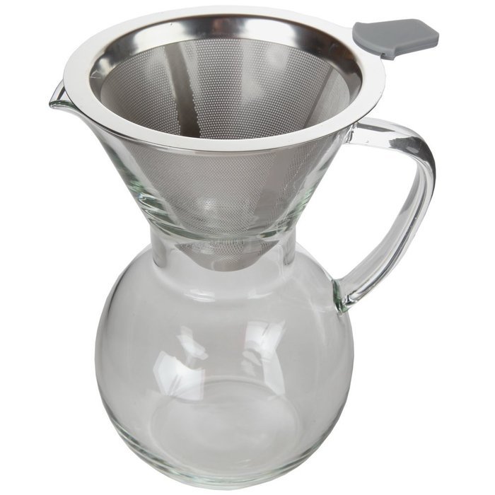 Home-X Pour Over Drip Coffee Maker With Stainless Steel Filter and Glass Carafe (6-Cup Carafe 1000ml) N4