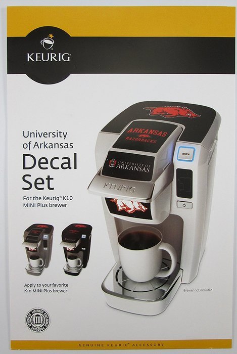 University of Arkansas Decal Kit for the Keurig K10 Mini Plus Brewer N2