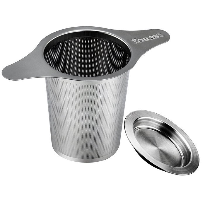 Yoassi Brew-in-mug Teapot Extra Fine Mesh Tea Strainer Infuser Steeper 18/8 Stainless Steel Strainer with Lid... N9