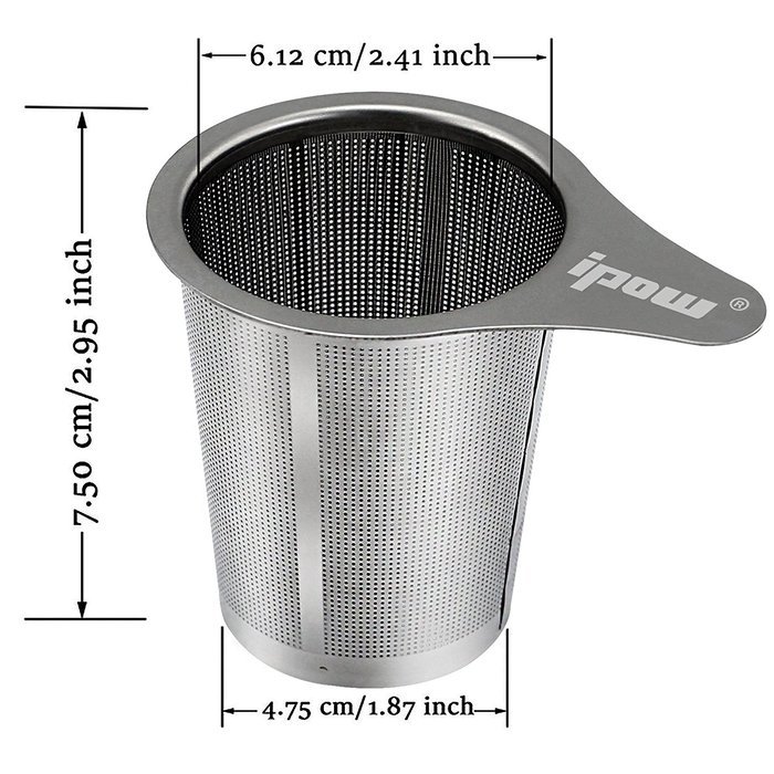 Yoassi Brew-in-mug Teapot Extra Fine Mesh Tea Strainer Infuser Steeper 18/8 Stainless Steel Strainer with Lid... N14