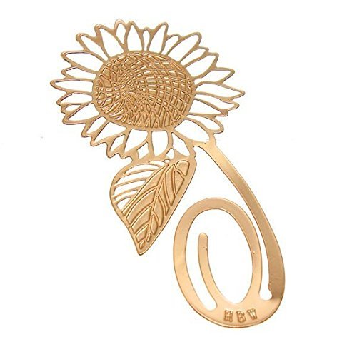 Saver Reading Golden Sunflower Metal Bookmark Book Marks Label