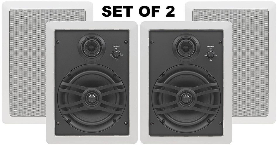 Yamaha Natural Sound Custom Easy-to-install In-Wall Flush Mount 3-Way 150 watts Speaker Set (1 Pair of 2 Speakers... N2