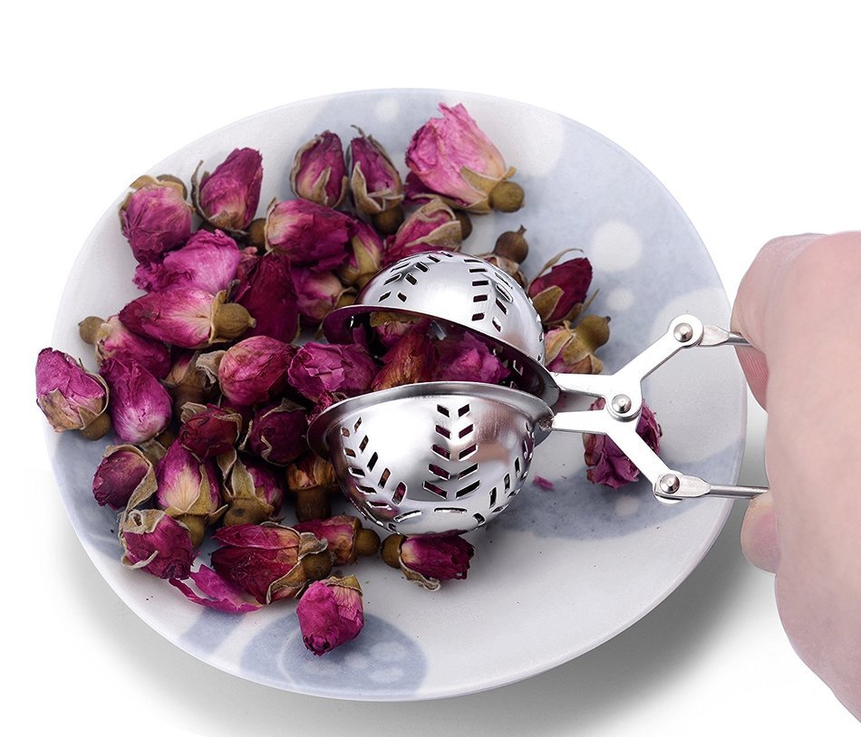 Loose Leaf Tea Infuser By GLOUE - 304 Stainless Steel Tea Ball Strainer - Non-Mesh Tea Strainer - Tea interval... N2