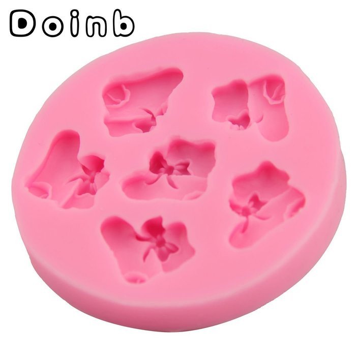 Doinb Christmas Trees Santa Claus Snowman Deer FDA Silicone Fondant Molds Outer Size 7.3x7.3x1.2cm GJM-2800 N61