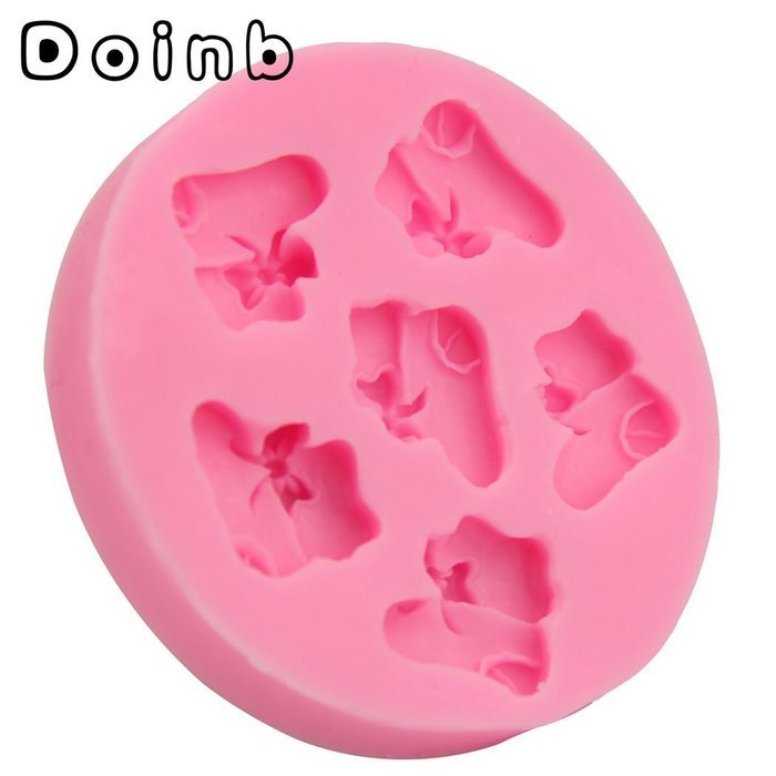 Doinb Christmas Trees Santa Claus Snowman Deer FDA Silicone Fondant Molds Outer Size 7.3x7.3x1.2cm GJM-2800 N62