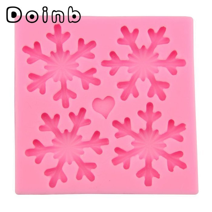 Doinb Christmas Trees Santa Claus Snowman Deer FDA Silicone Fondant Molds Outer Size 7.3x7.3x1.2cm GJM-2800 N63