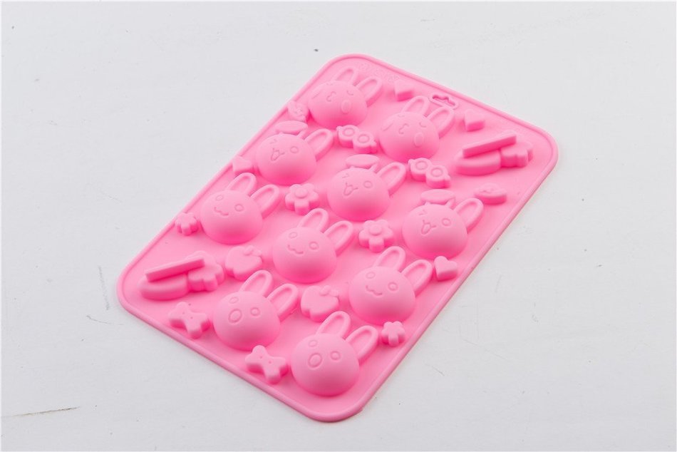 Multi-hole Silicone Lovely Rabbit Chocolate Ice Mold Cake Baking Mould Cartoon N5