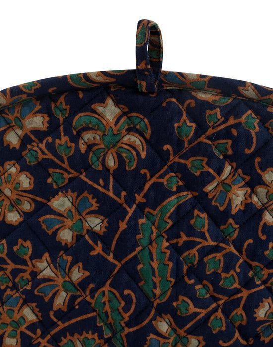 Blue Tea Cosy Cotton 15x11 Tea Cozy Printed Floral By Rajrang N22