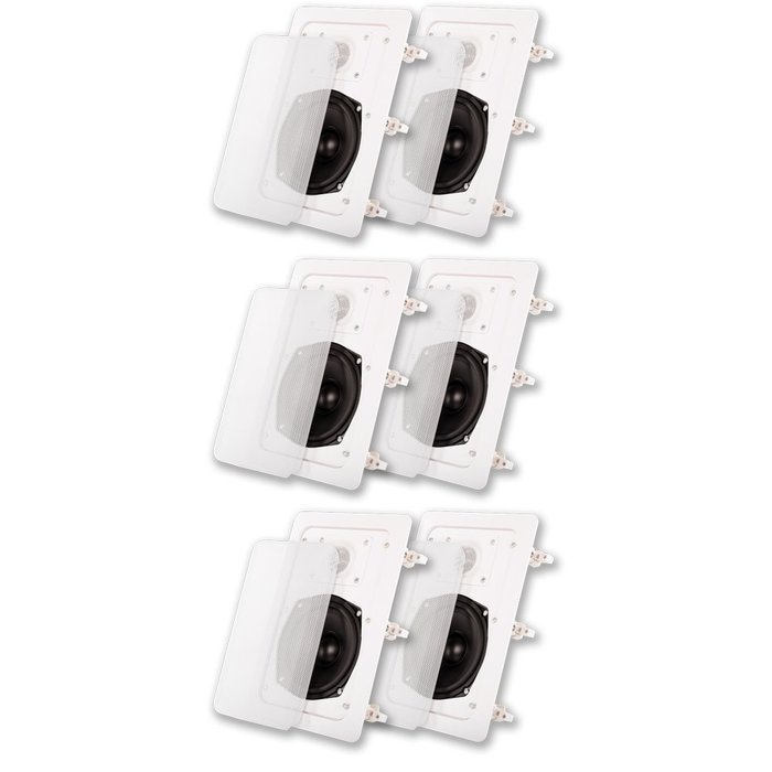 Acoustic Audio IW191 In Wall Speaker 3 Pair Pack 2 Way Home Theater 1200W IW191-3PR