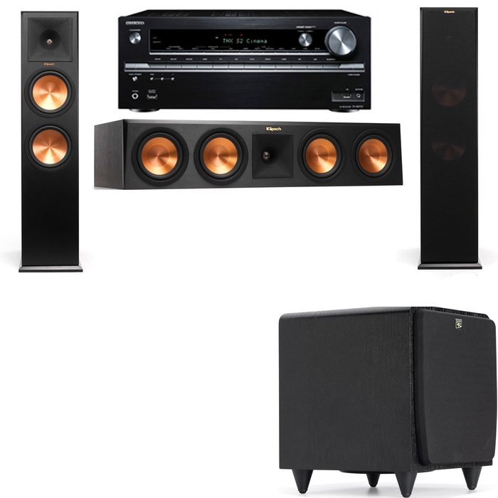 Klipsch RP-280F Tower Speakers-SDS12-3.1-Onkyo TX-NR838