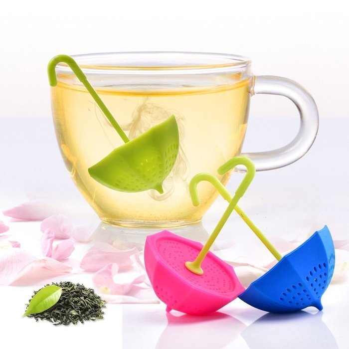 HapWay 3 Pack Reusable Premium Silicone Cute Umbrella Tea infuser Filters Strainer for Loose Leaves Tea N2