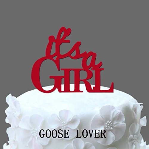 GOOSE LOVER(TM) it's-a-girl Cake Topper Baby Shower Cake Topper Cute Cake Toper Funny Cake Decor N5