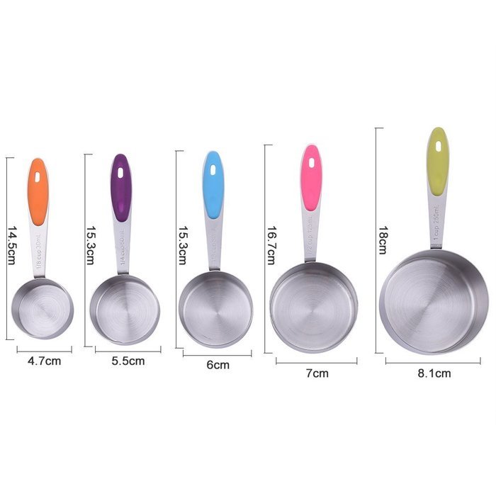 Measuring Cup Colourful Handle 5 Pieces N4