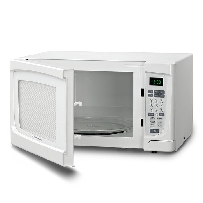 Westinghouse WCM16100W 1000 Watt Counter Top Microwave Oven, 1.6 Cubic Feet, White Cabinet N7