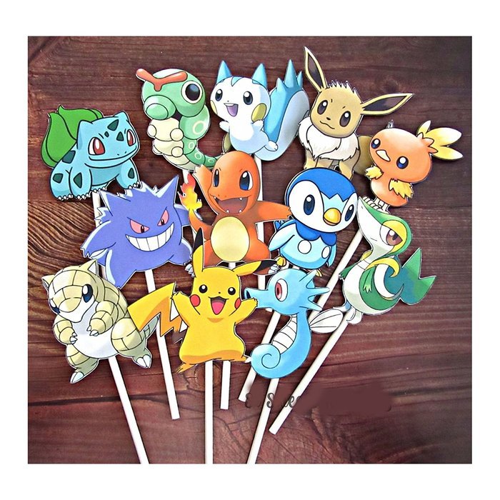 12- POKEMON Cupcake and Cake Toppers Birthday Party Supplies Xmas Gift
