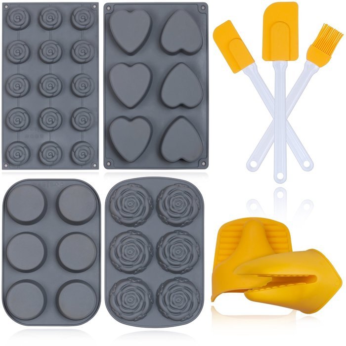 Pashosh Cookware Silicone Baking Molds Set - 9 Piece N2