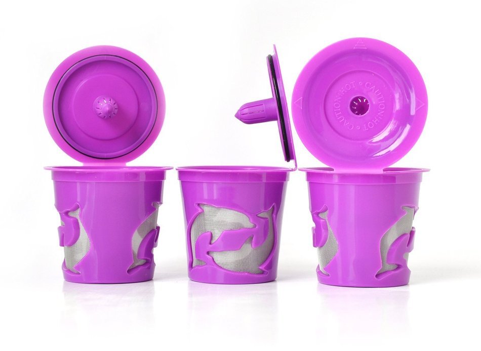 Jinsen Reusable K-cup Coffee Filter for Keurig 2.0 (Purple Color Set(3 Pcs) ) N2