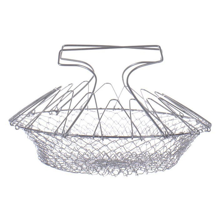 Treading(TM) 1pcs Foldable Steam Rinse Strain French Fry Chef Basket Magic Basket Mesh Basket Strainer Net Kitchen... N3