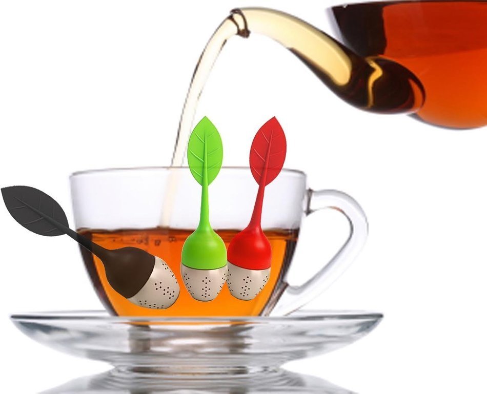 Set of 3 Silicone Loose Tea Infuser Ball- Durable Silicone & Stainless Steel Build- Easy to Use- Convenient Drip... N2