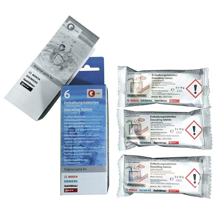 6 Pack OEM Bosch Siemens Coffee Machine Decalcifying Cleaning Tablets 310967 N2