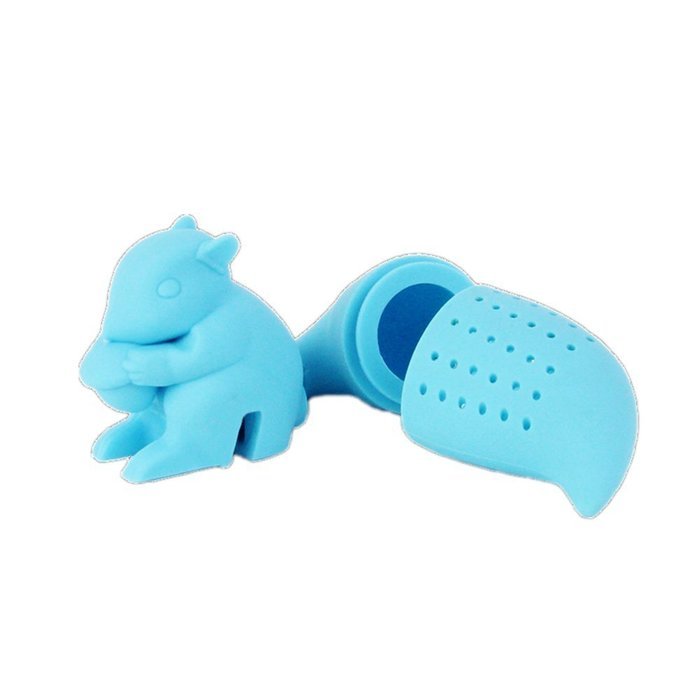 Huayoung 3-pcs Cut Squirrel Tea Infusers Safe & Convenient Silicone Tea Filters (Blue) N7