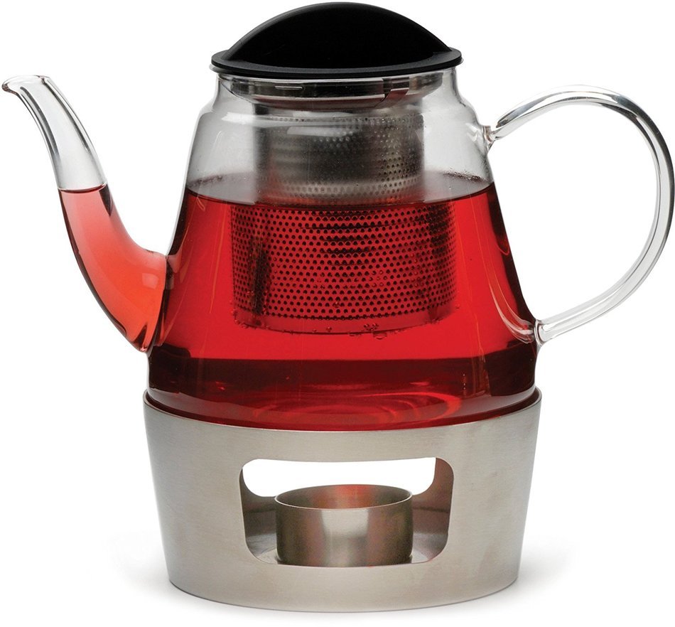 RSVP Glass Teapot and Stainless Steel Warmer