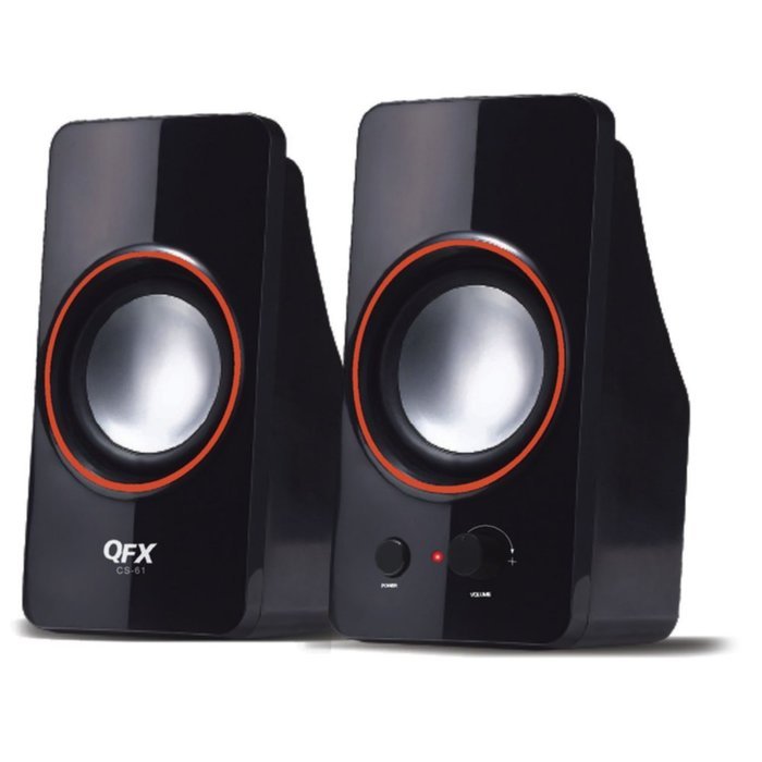 QFX CS-61 2.0-Channel USB Powered Speaker System 3.5mm Black
