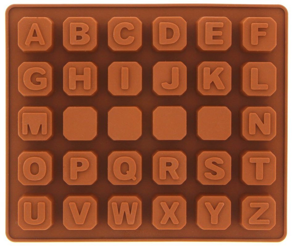 Juvale Silicone Chocolate Hard Candy Mold Set Numbers Alphabet Heat Resistant - 2 Piece Set- 7x6x.5" and 8x4.5x.5" N4